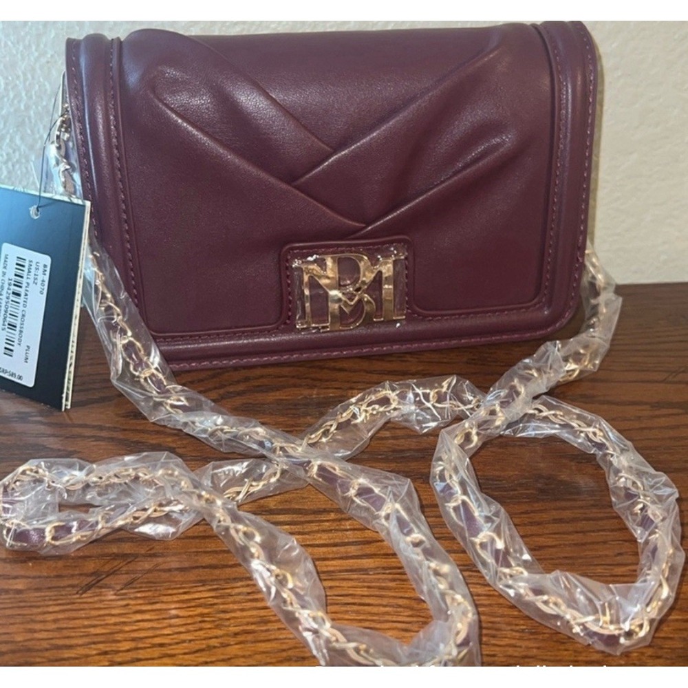 NWT $129 MSRP Badgley Mischka‎ Small Pleated Crossbody bag chain Strap Wedding - Picture 9 of 9